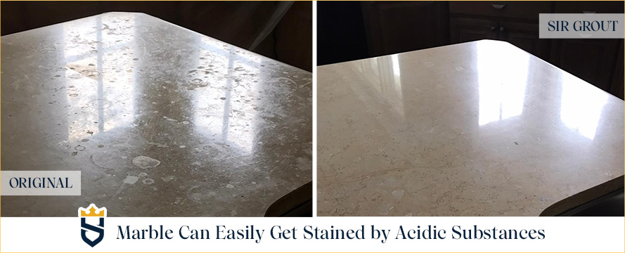 Marble can easily get stained by acidic substances